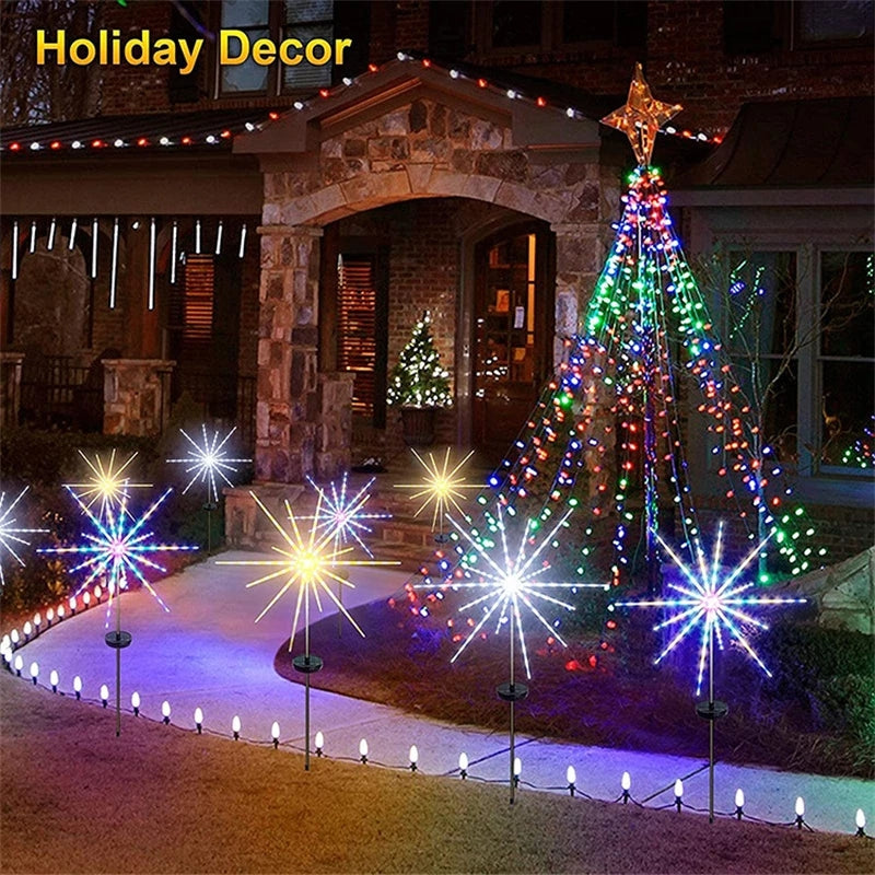 Solar Fireworks Lights Outdoor – Holiday Garden Patio Decor