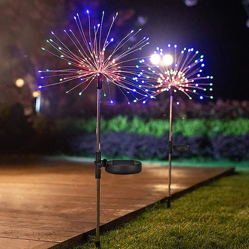 Solar Fireworks Lights Outdoor – Holiday Garden Patio Decor