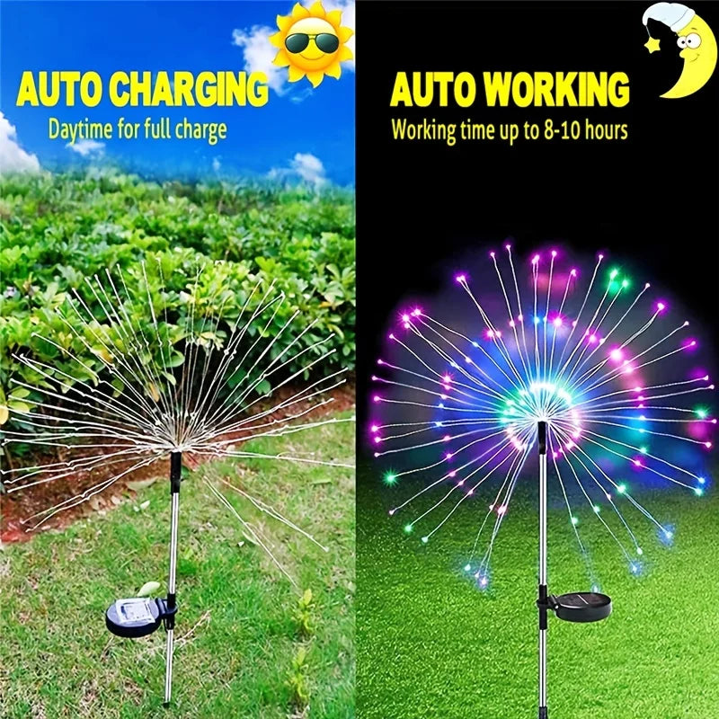 Solar Fireworks Lights Outdoor – Holiday Garden Patio Decor