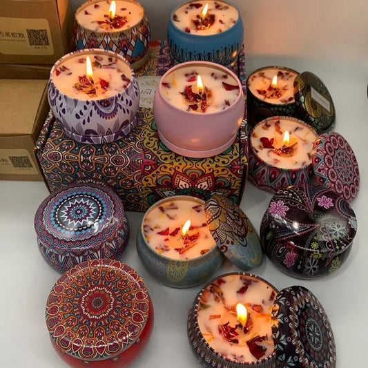 Vintage Scented Soy Wax Candles – Floral Fragrance Candle Jars