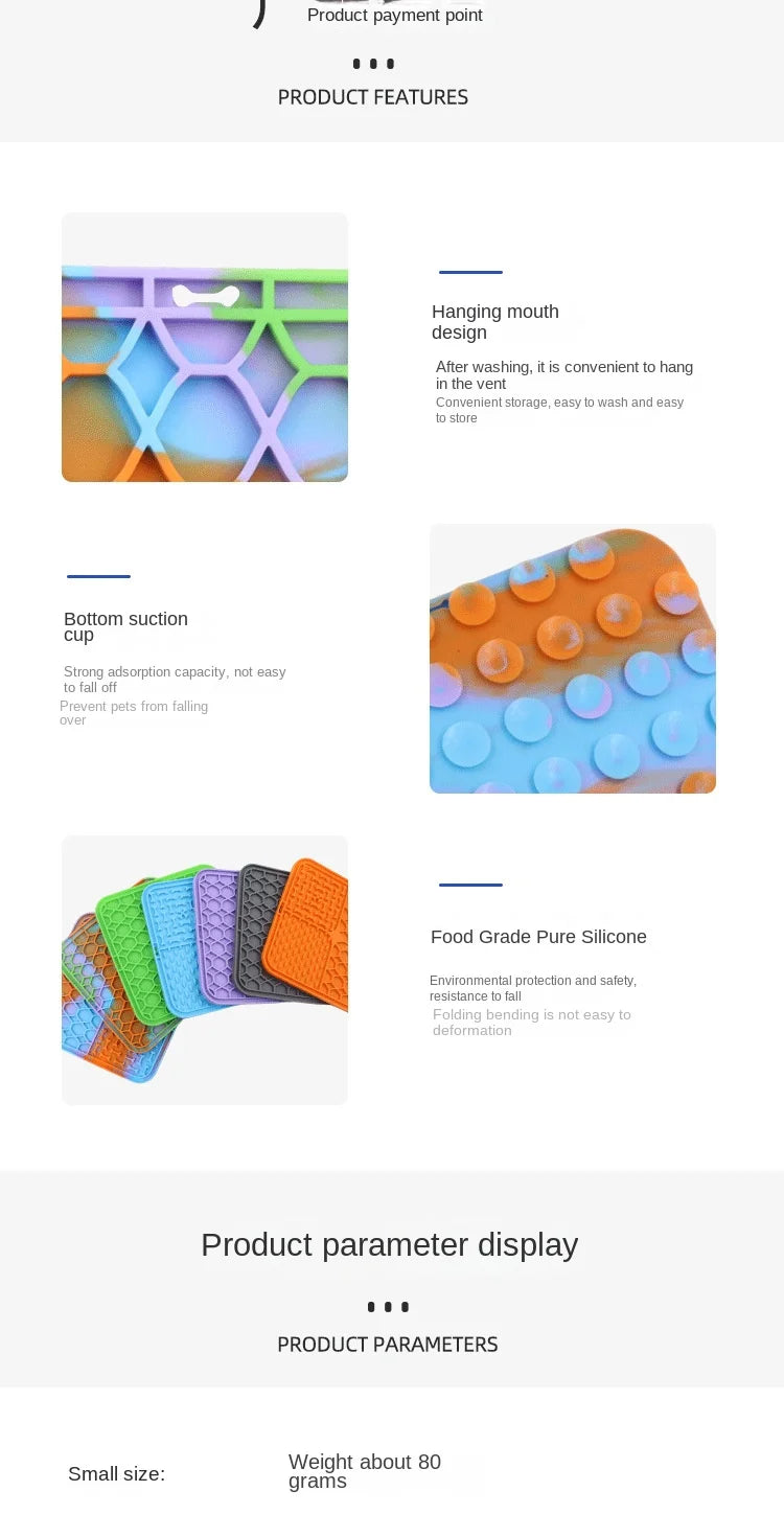 Pet Licking Pad – Slow Feeder Silicone Plate with Suction