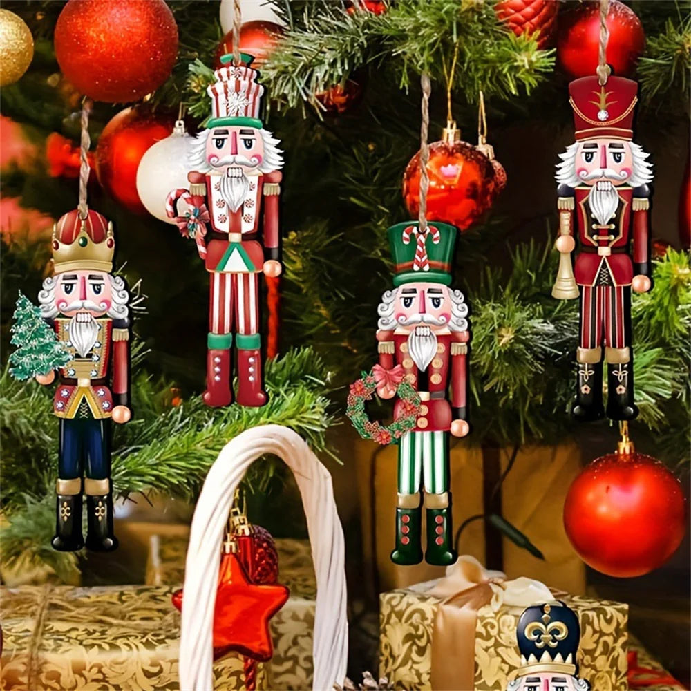 Nutcracker Christmas Ornaments – 12pcs Wooden Tree Hanging Set