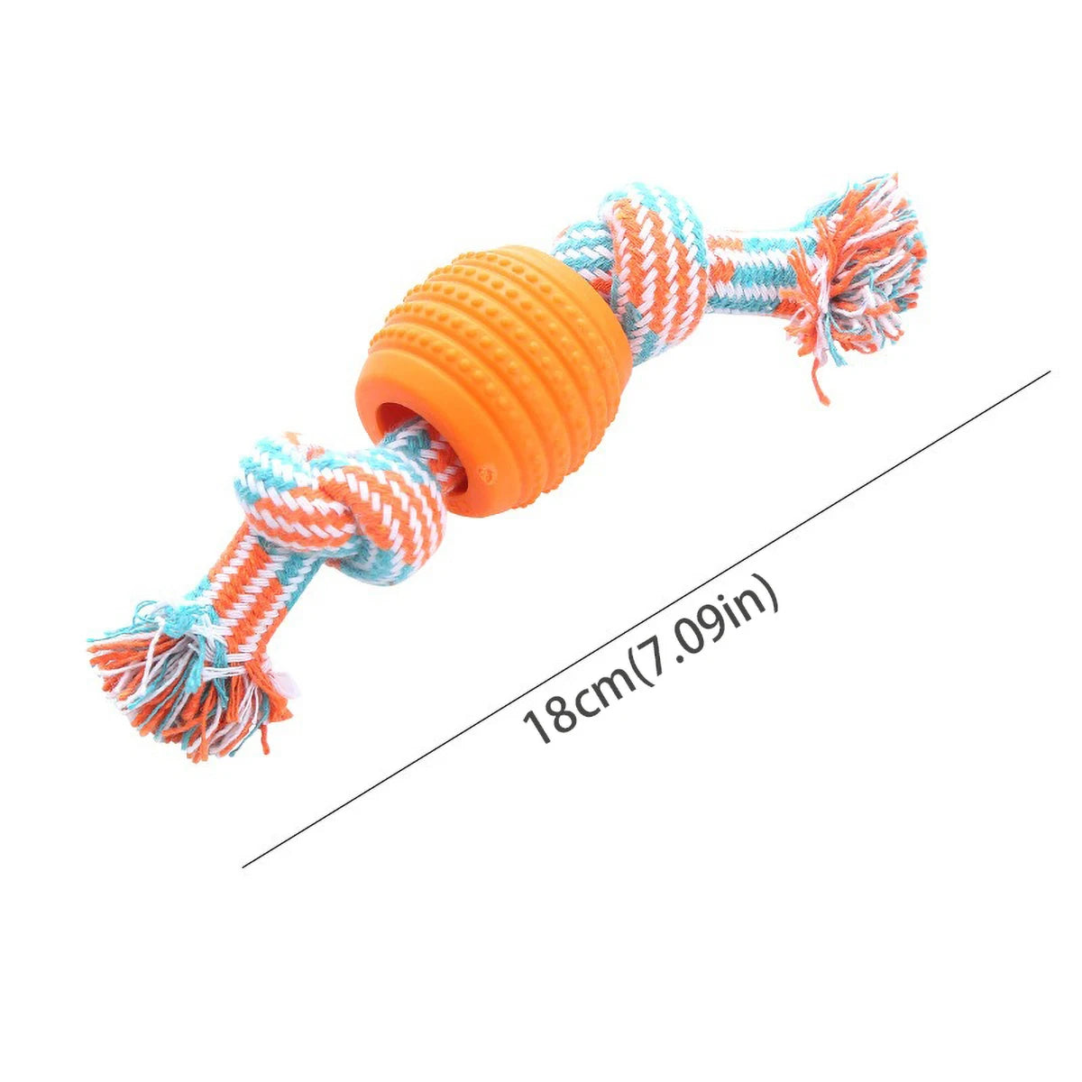 Durable Dog Rope Toy with Chew Ball – Cotton & TPR Pet Chew Toy
