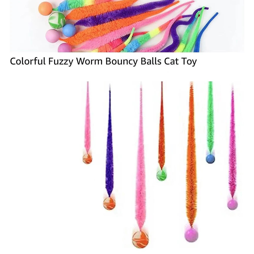 Cat Interactive Toy – Colorful Bouncing Ball with Tail