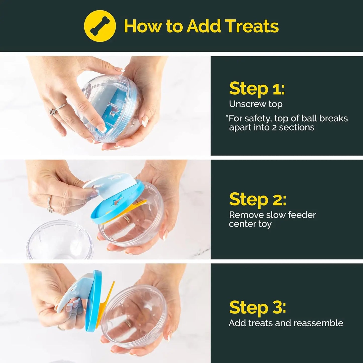 IQ Treat Ball – Interactive Dog Toy, Treat Dispenser & Slow Feeder