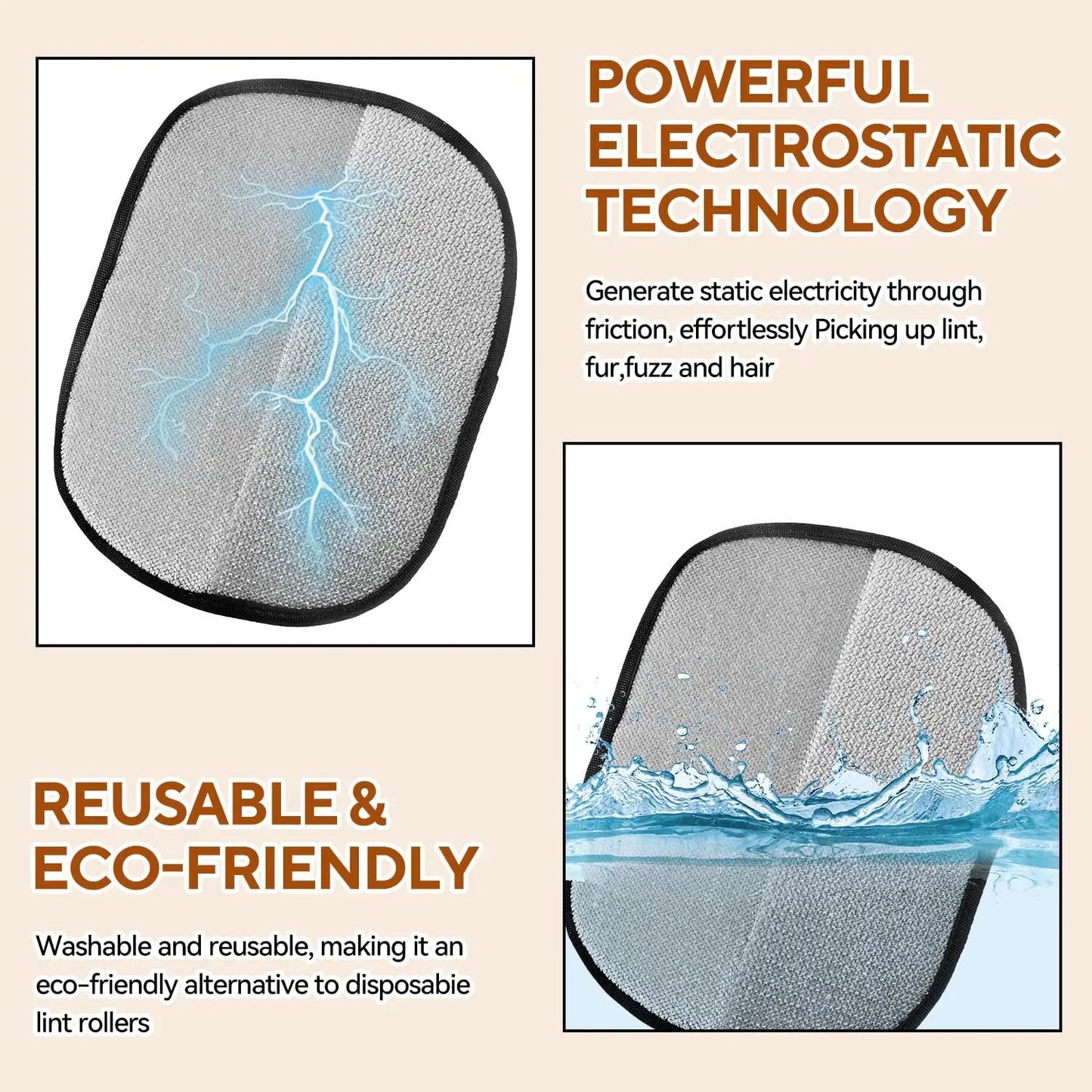 Pet Hair Removal Glove – Reusable Double-Sided Grooming Tool for Dogs & Cats