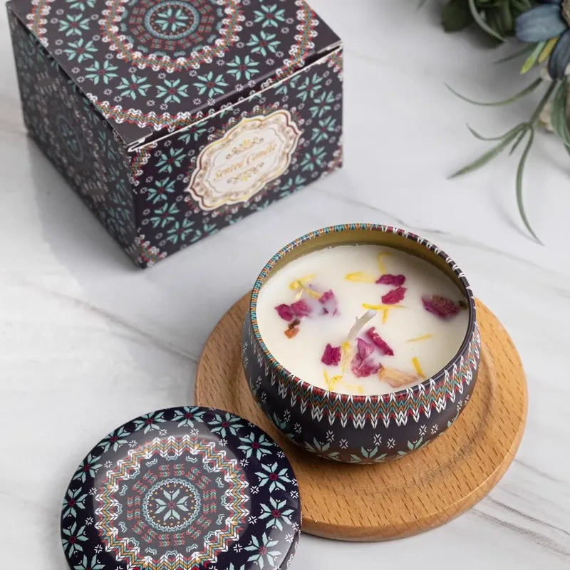 Vintage Scented Soy Wax Candles – Floral Fragrance Candle Jars