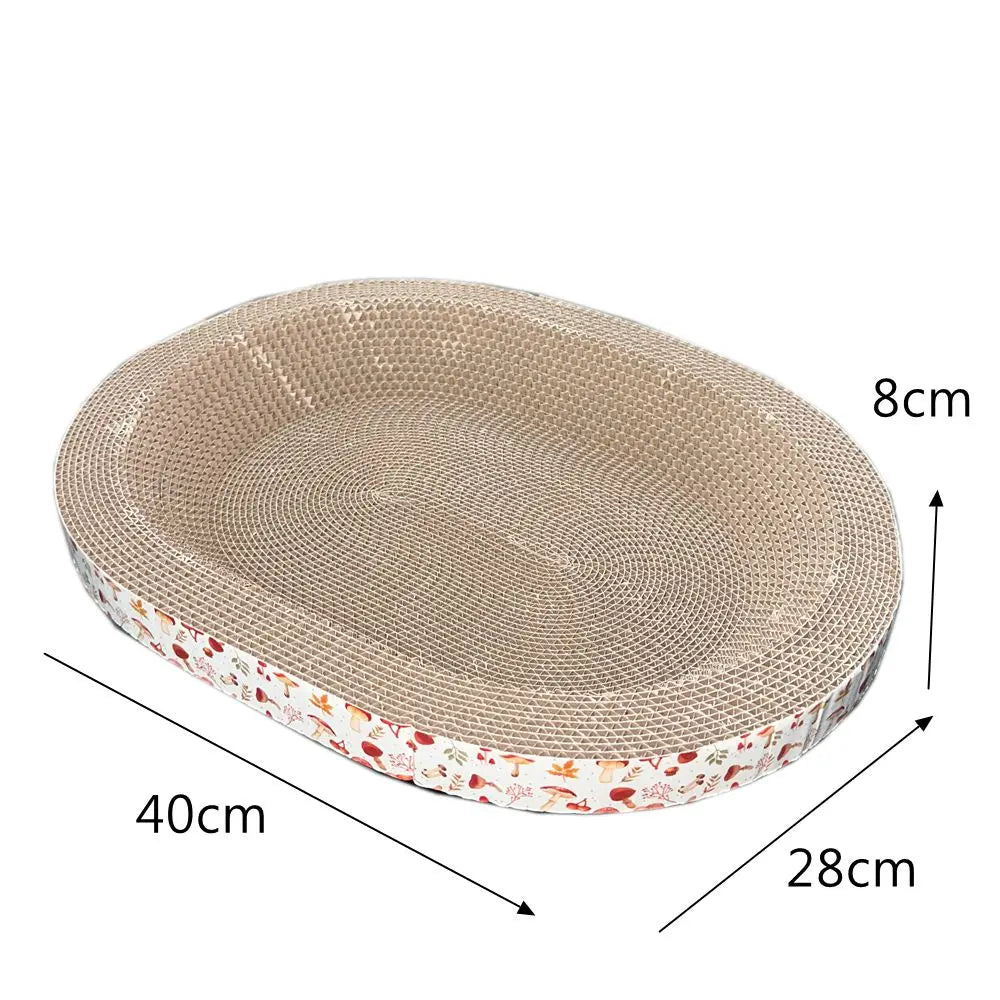 Cat Scratching Board – Oval Corrugated Nest & Furniture Protector