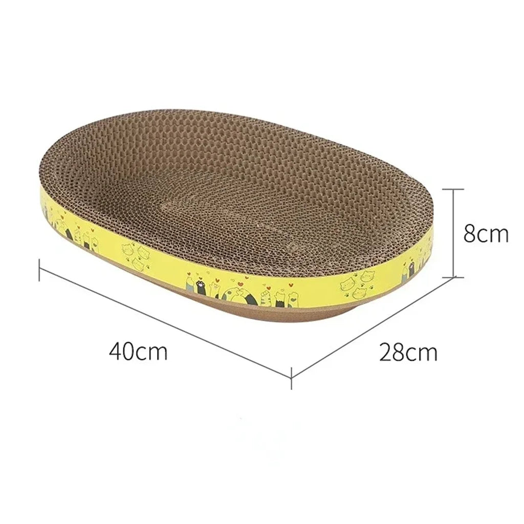 Cat Scratching Board – Oval Corrugated Nest & Furniture Protector