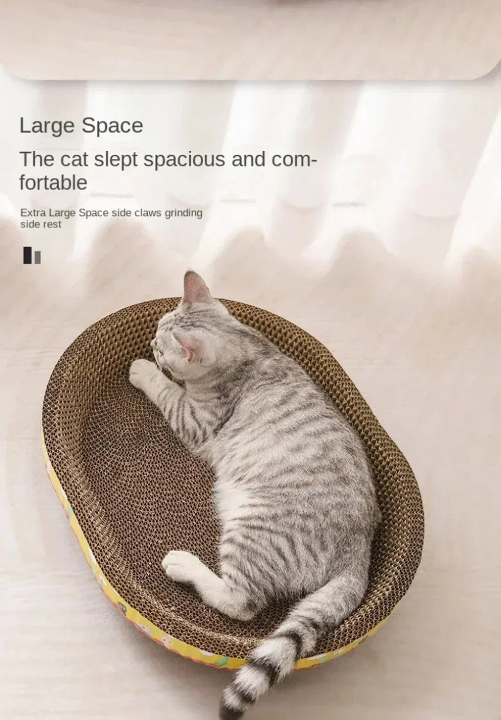 Cat Scratching Board – Oval Corrugated Nest & Furniture Protector