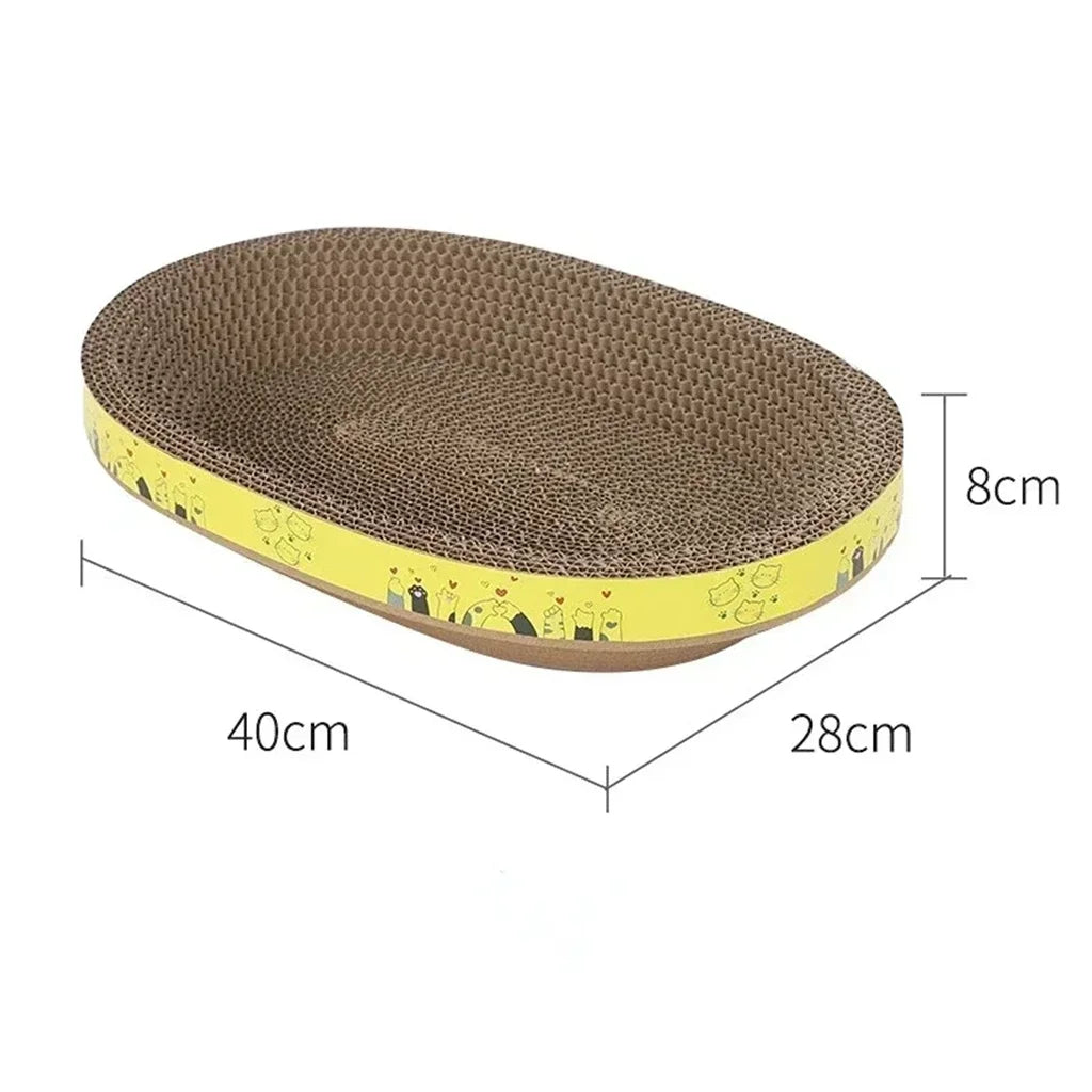 Cat Scratching Board – Oval Corrugated Nest & Furniture Protector