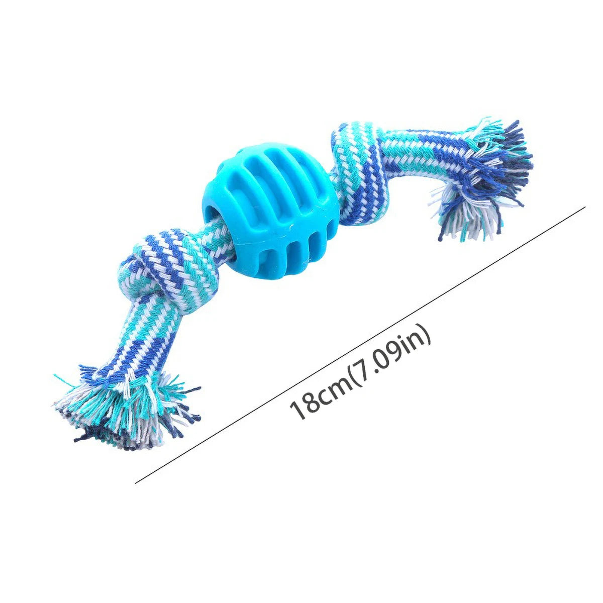 Durable Dog Rope Toy with Chew Ball – Cotton & TPR Pet Chew Toy