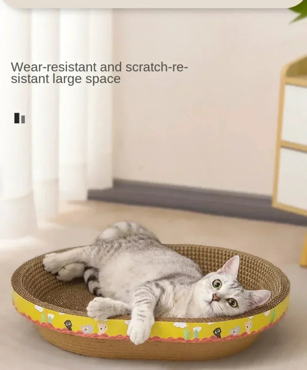 Cat Scratching Board – Oval Corrugated Nest & Furniture Protector